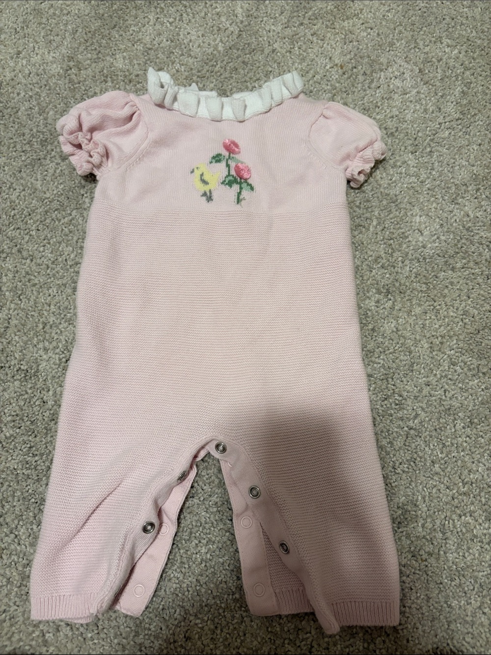 Janie and Jack Baby 3 Months Pink Ruffle Footie
